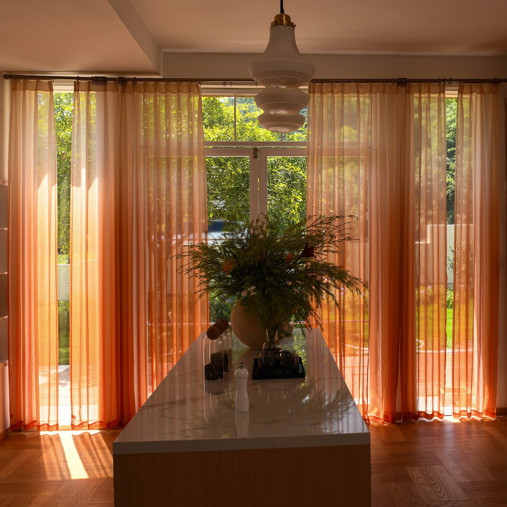 Custom Curtains: Vertical Ombre Sheer Curtain, Set of 2 Panels