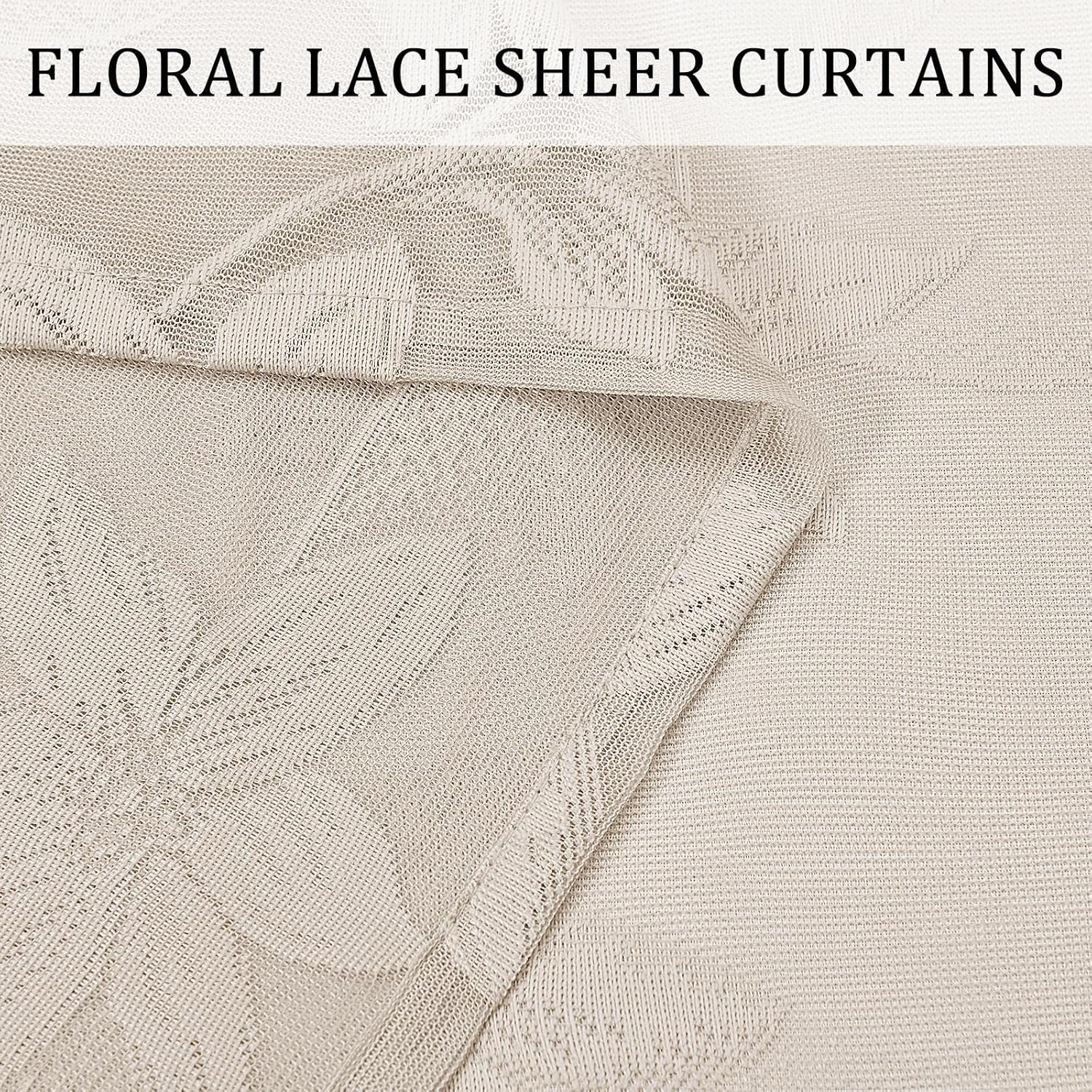 Custom Curtains: Lace Sheer Curtains, Set of 2 Panels