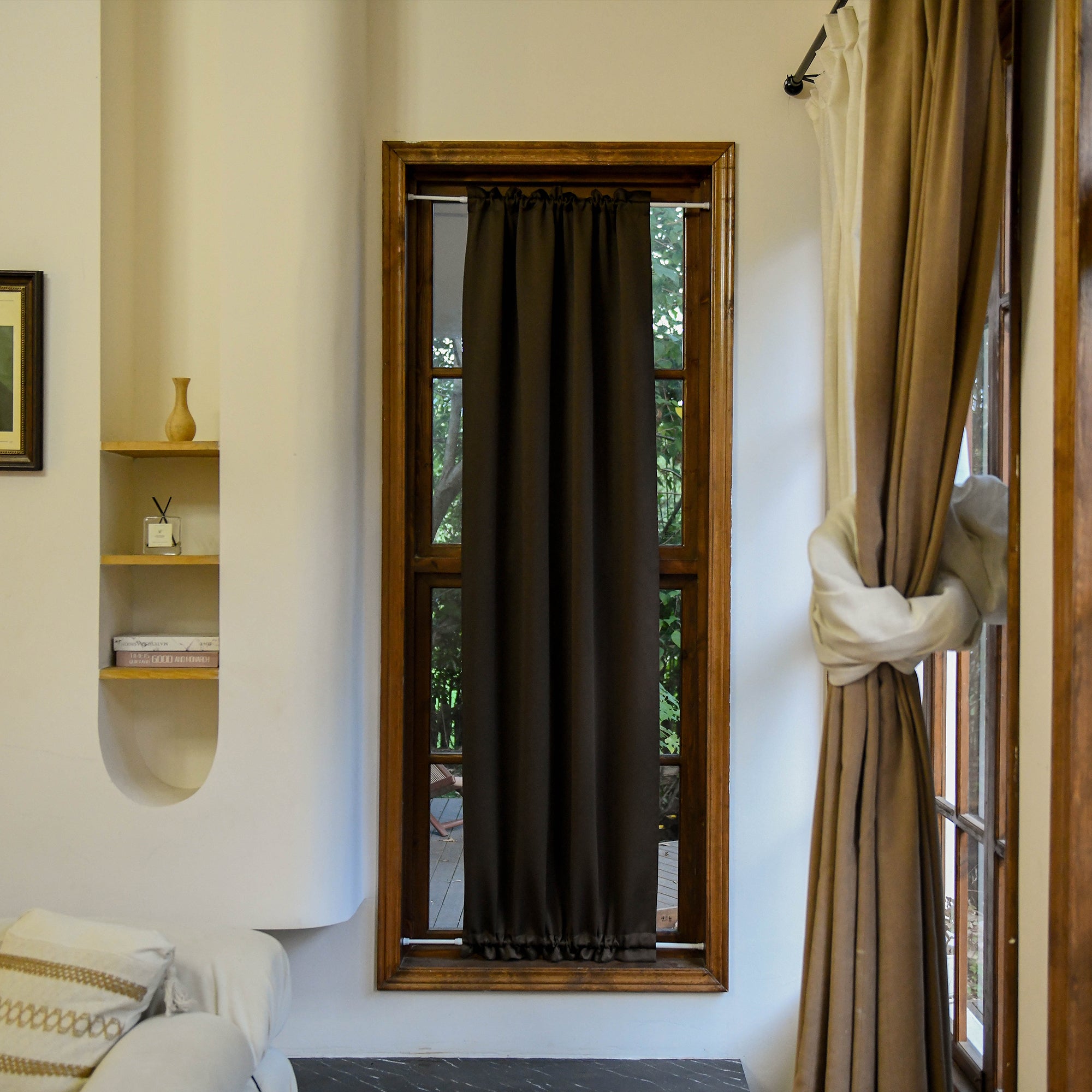 Custom Curtains: French Blackout Door Curtains, 1 Curtain Panel