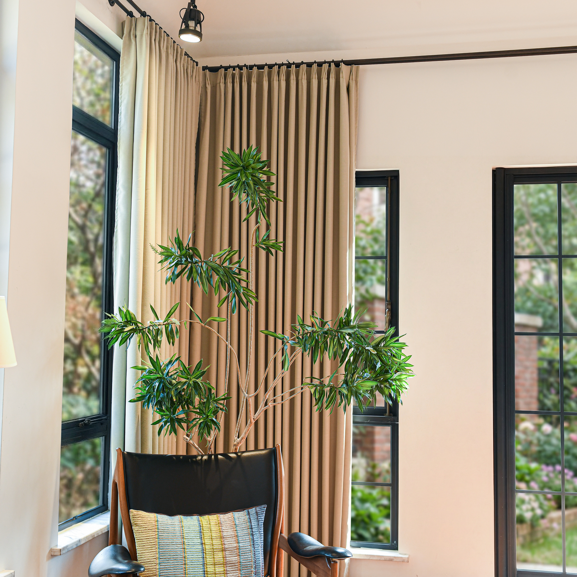 Blackout curtains by DWCN Official in heavyweight modal cotton, featuring a sleek black fabric for light blocking and privacy.