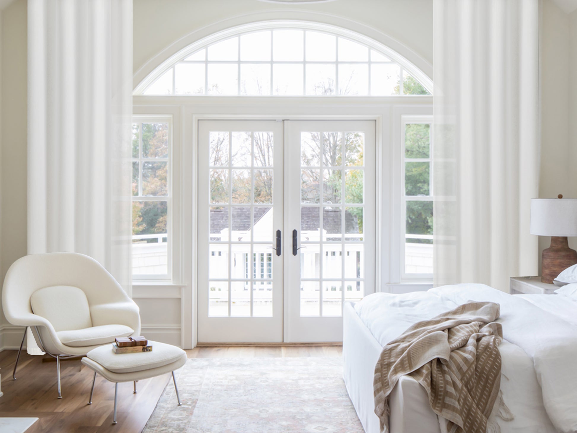 DWCN Official custom privacy pet chiffon sheer curtains hanging in a window, providing light filtering and pet-friendly privacy.