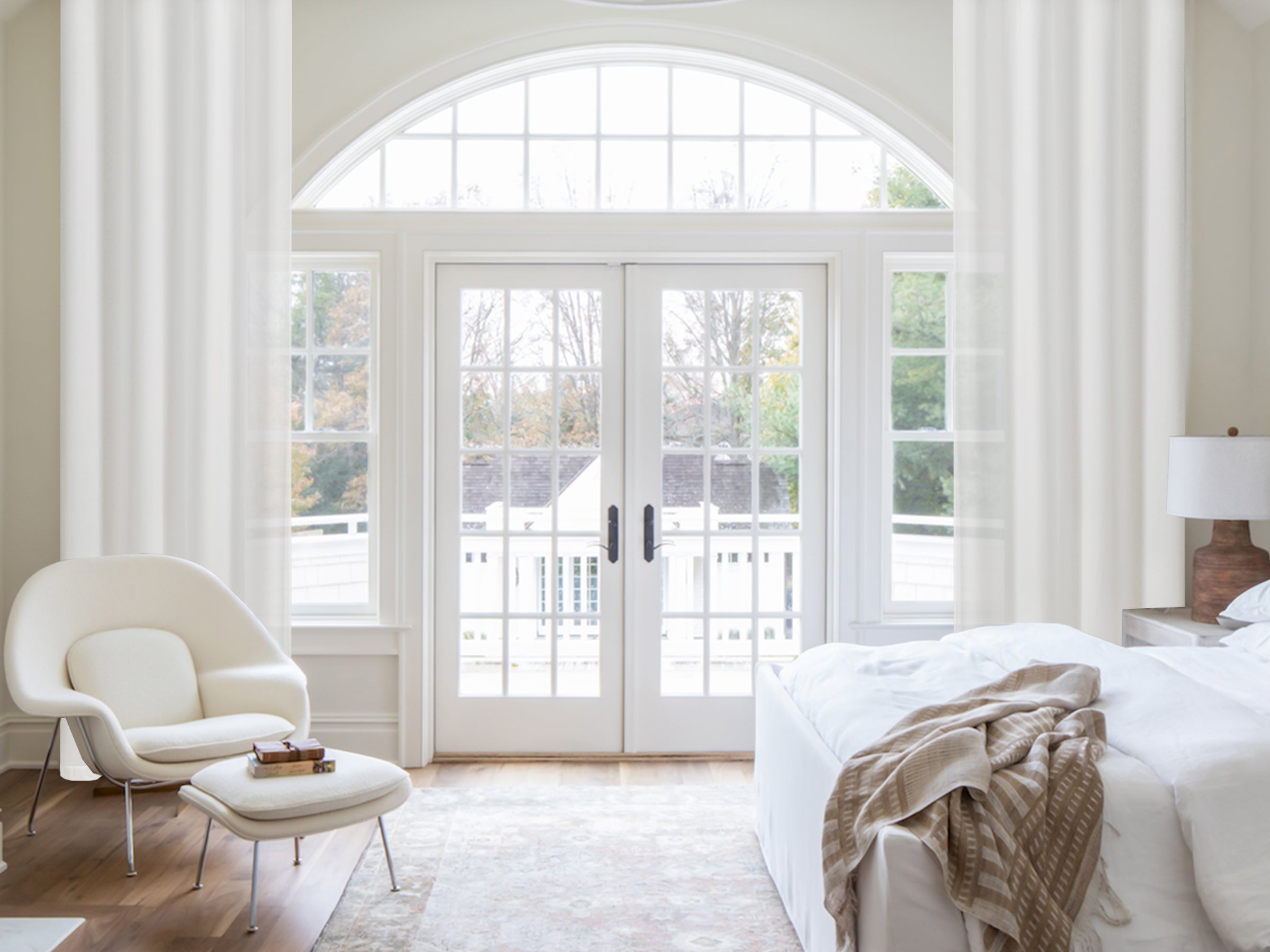 DWCN Official custom privacy pet chiffon sheer curtains hanging in a window, providing light filtering and pet-friendly privacy.