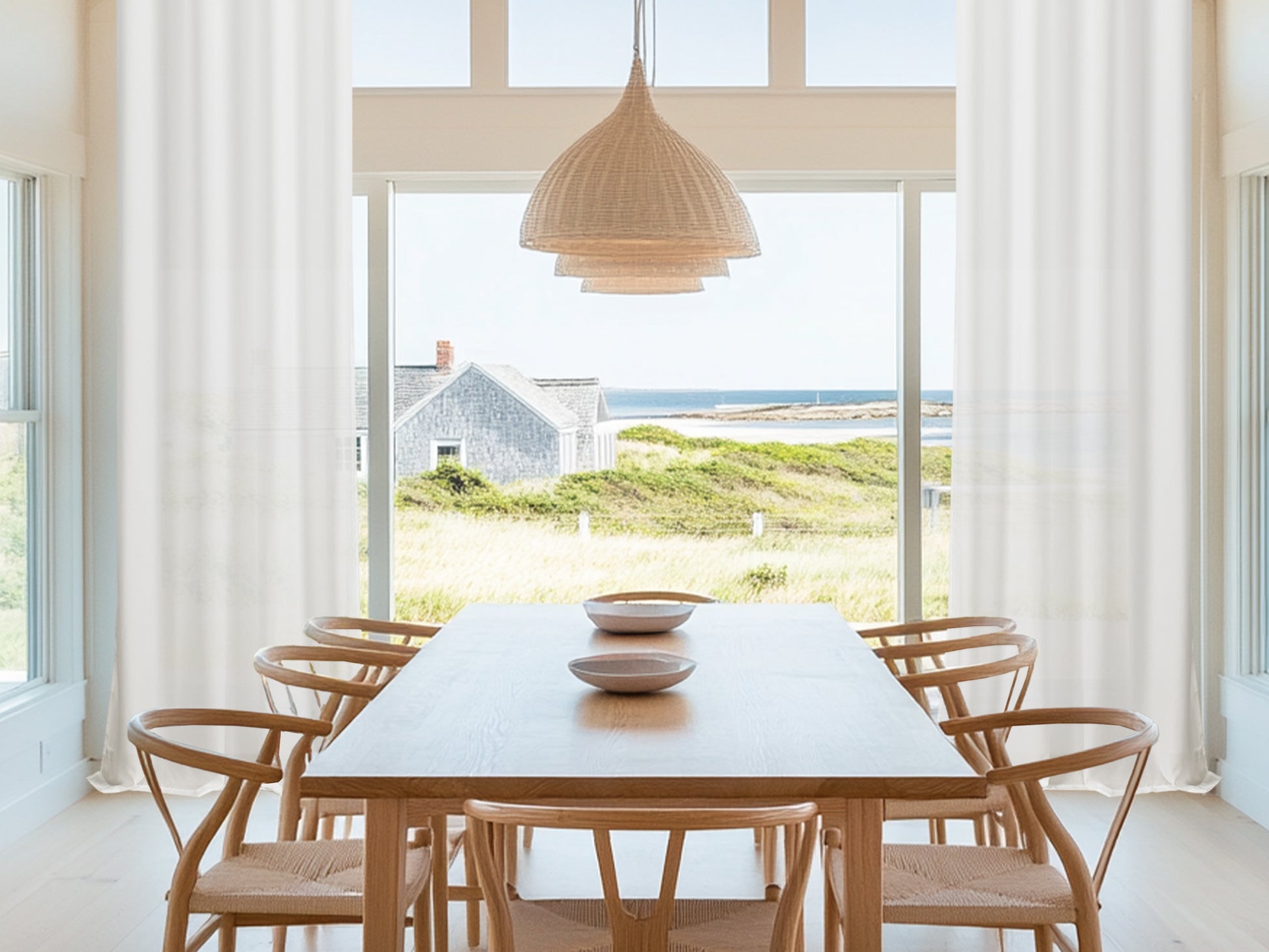 Light-filtering DWCN Official custom privacy pet chiffon sheer curtains hanging in a window with soft natural light.