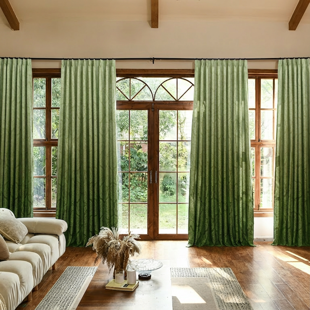 Custom Luxury Silk-Fiber Ombre Blackout Curtains