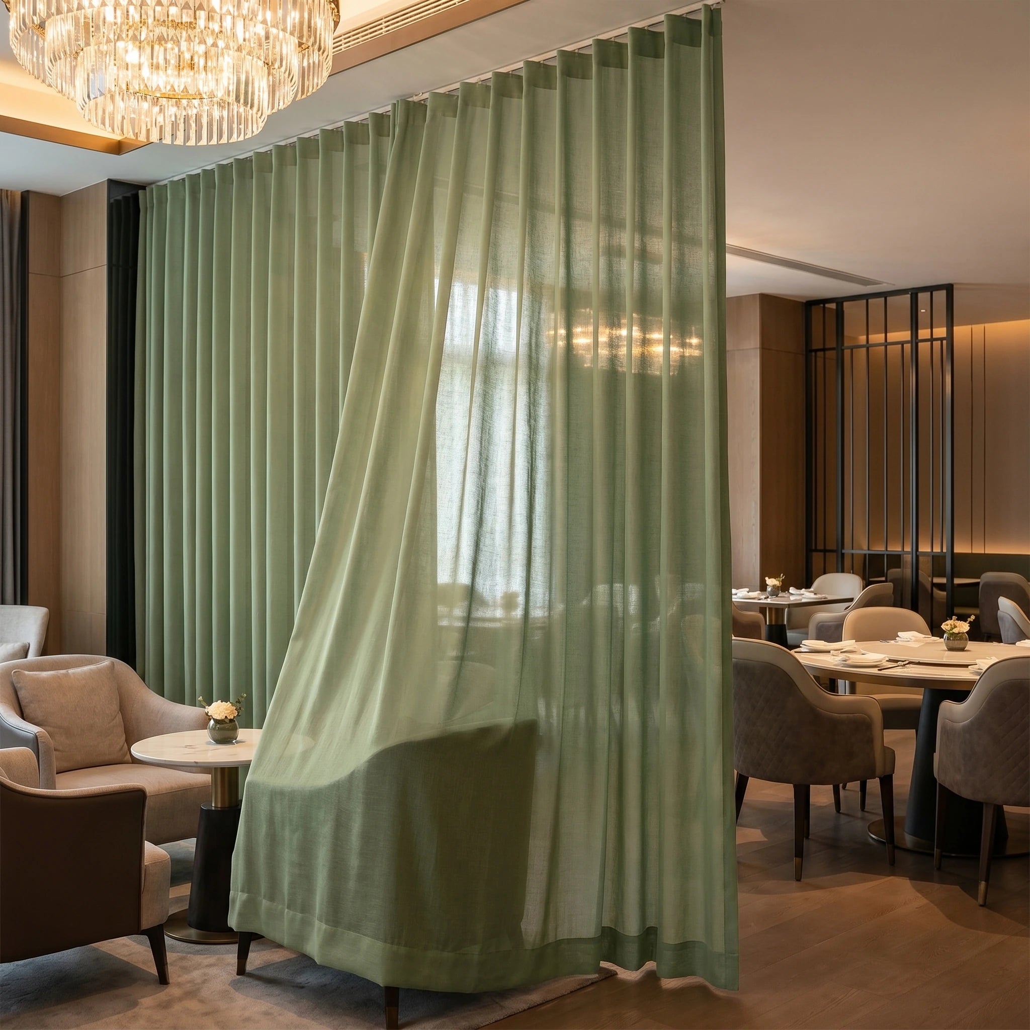 Wedding Linen-Texture Sheer Drapes