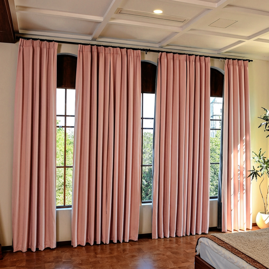 Custom Luxury Silk-Fiber Blackout Curtains