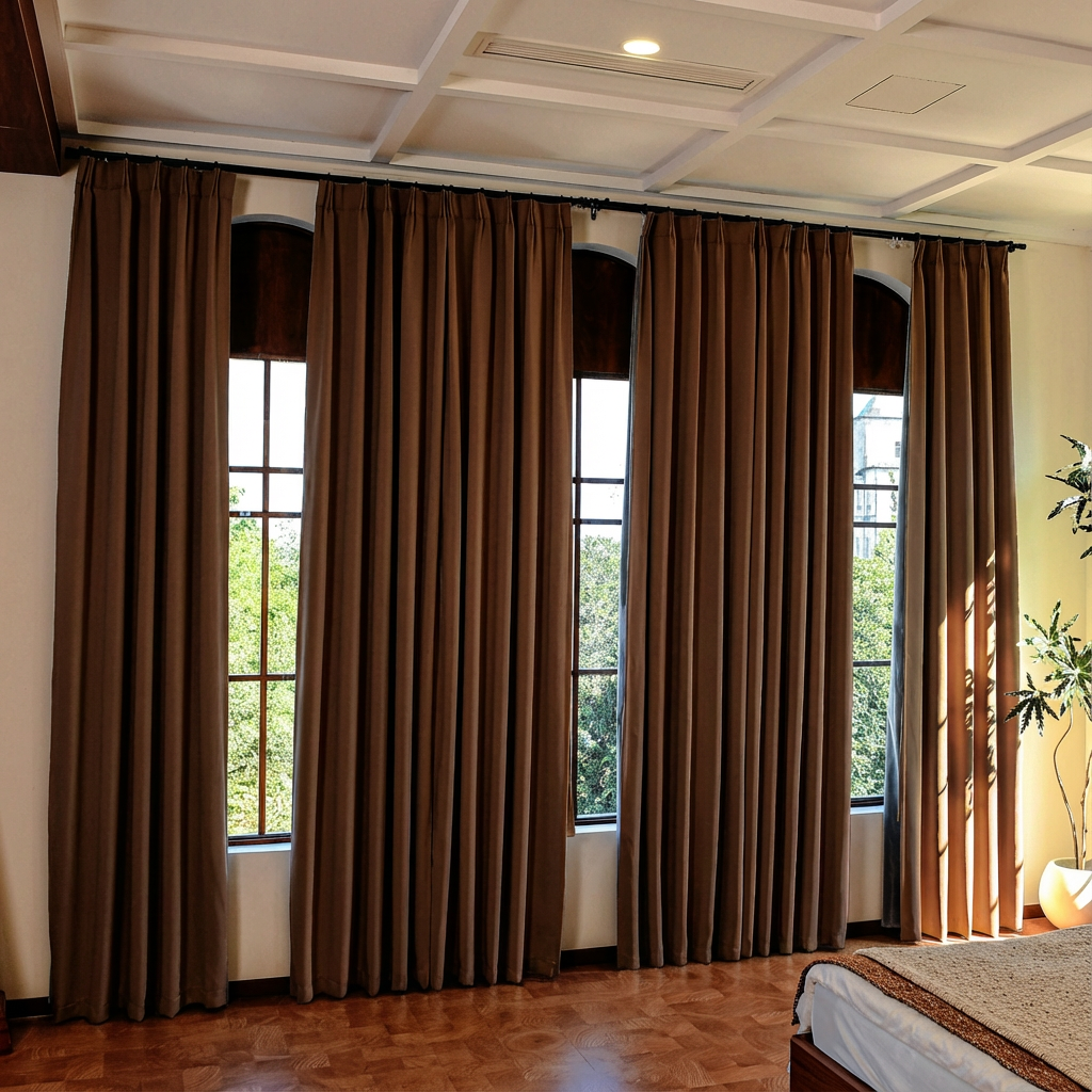Custom Luxury Silk-Fiber Blackout Curtains