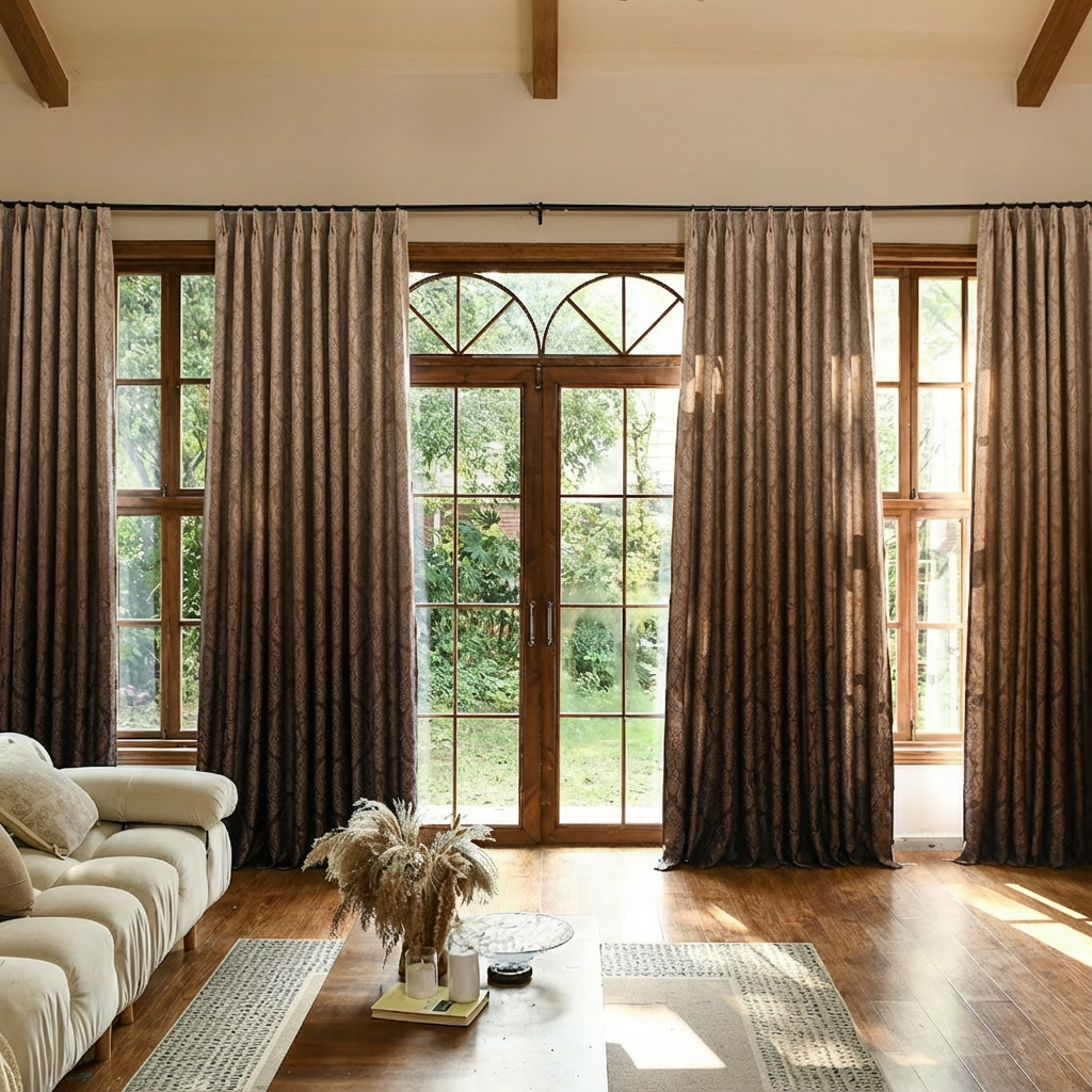 Custom Luxury Silk-Fiber Ombre Blackout Curtains