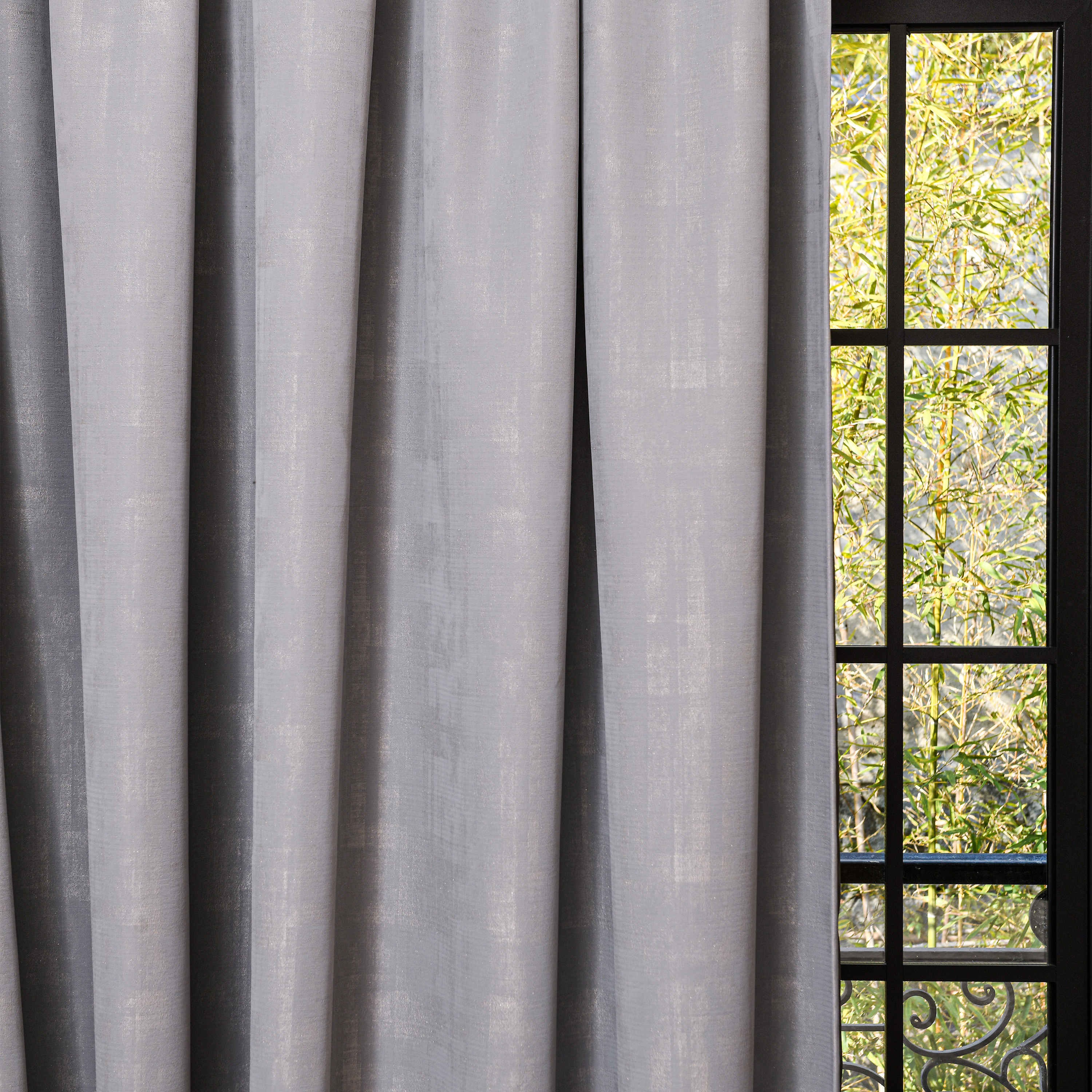 Aurelia Embroidered-Pattern Cotton Curtain