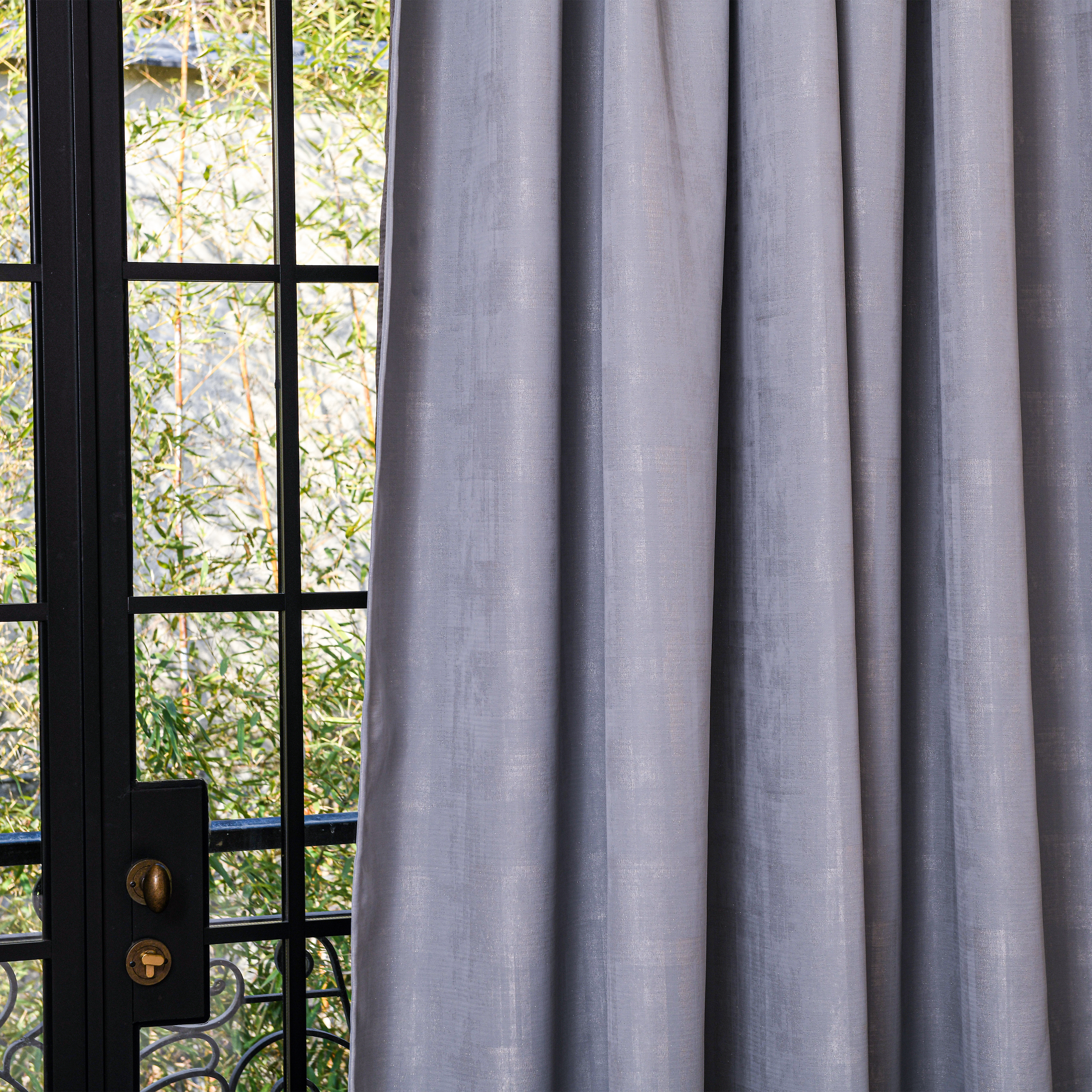 Aurelia Embroidered-Pattern Cotton Curtain