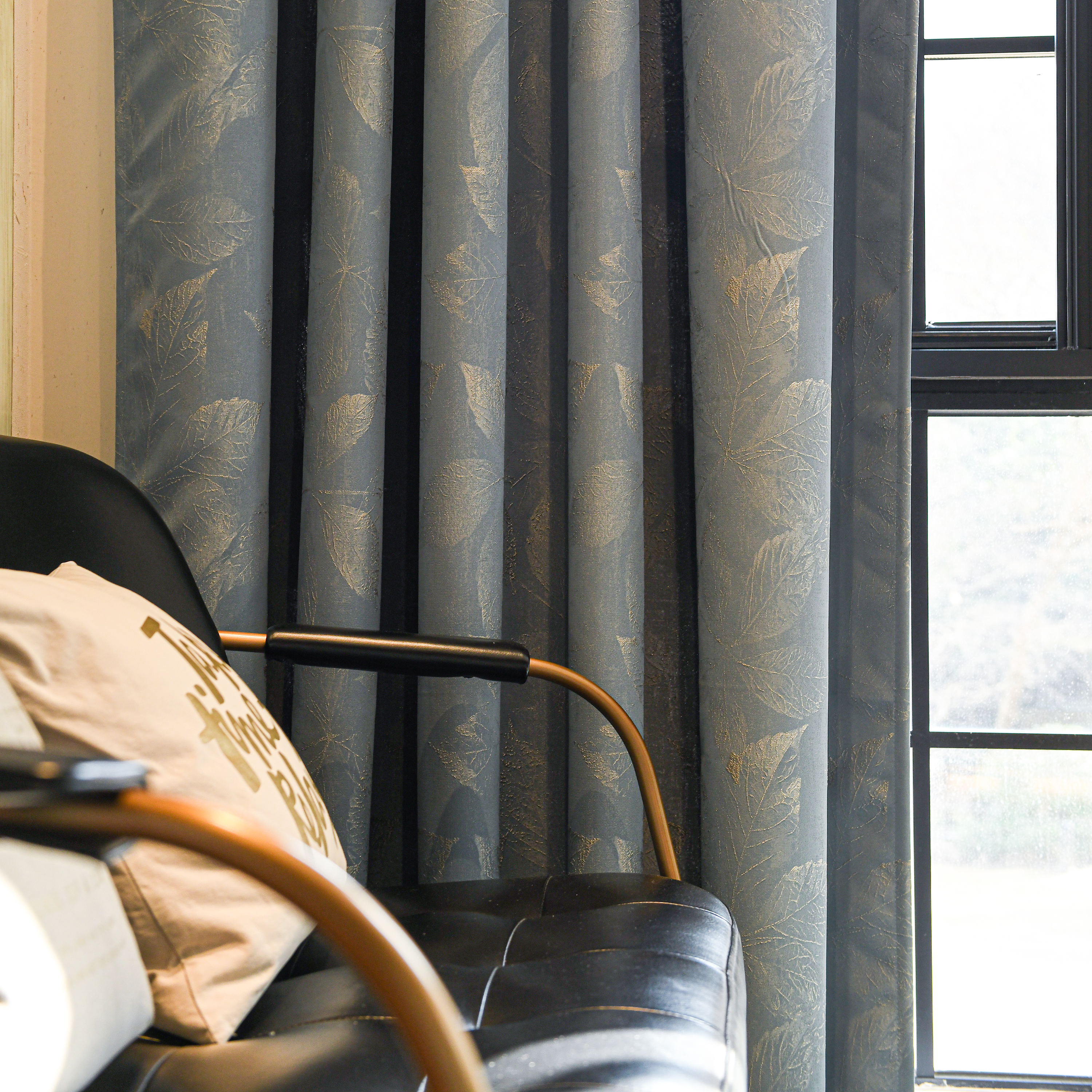 Clementine Embroidered-Pattern Pure Cotton Curtain