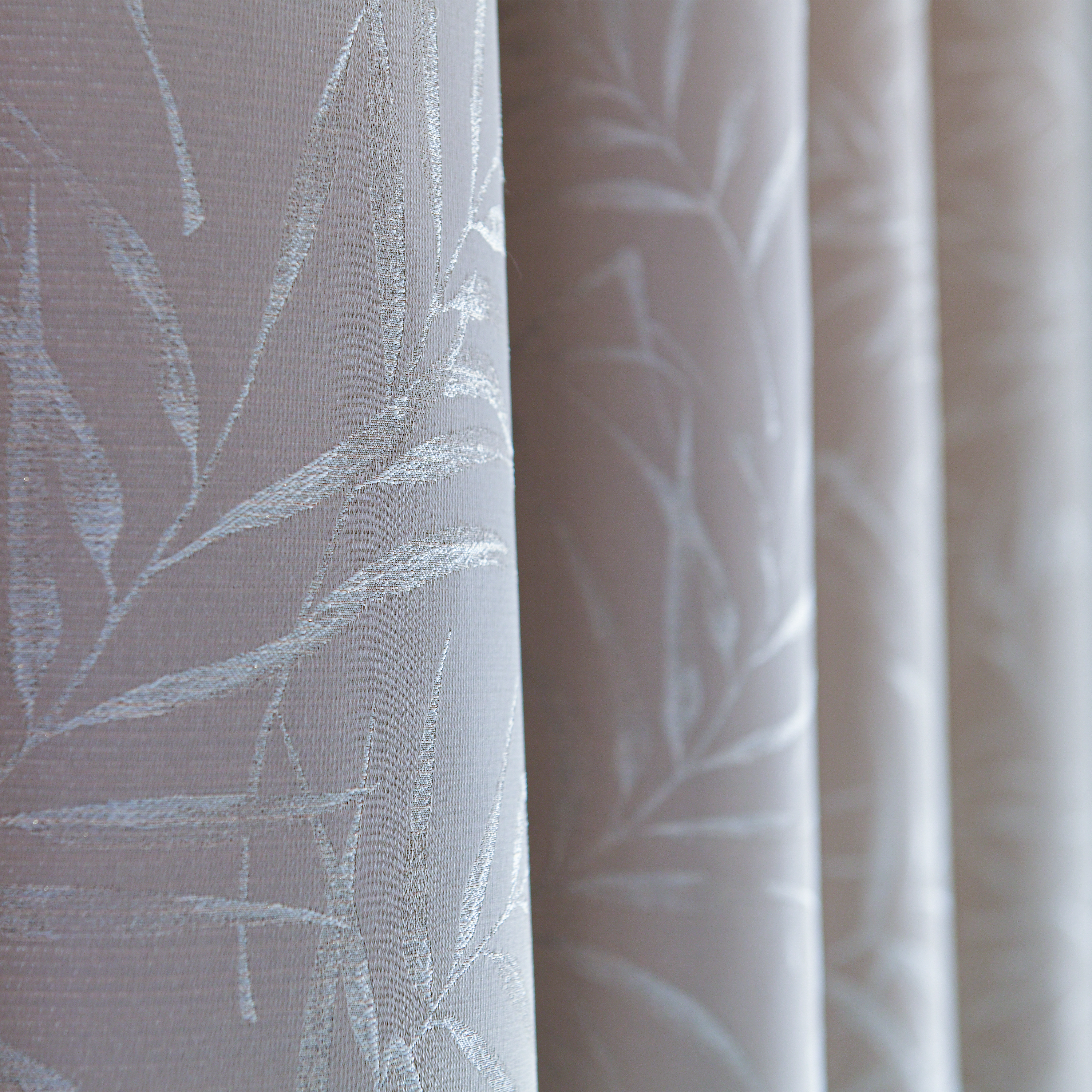 Elowen Embroidered-Pattern Cotton Curtain