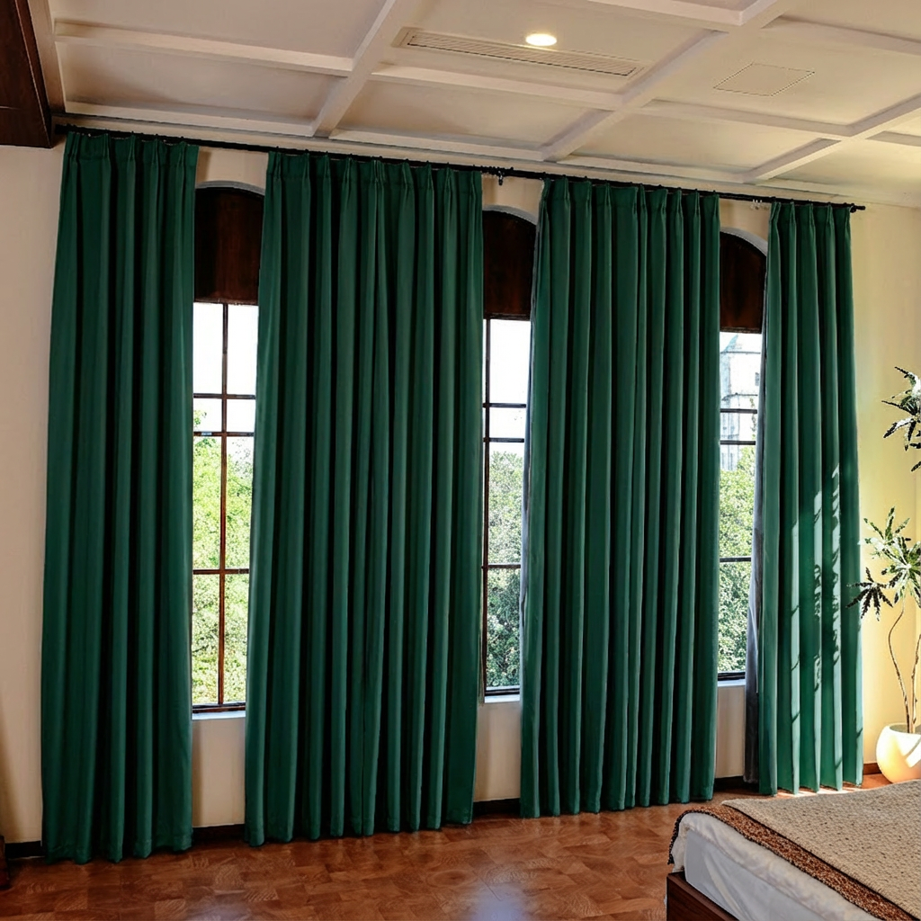 Custom Luxury Silk-Fiber Blackout Curtains