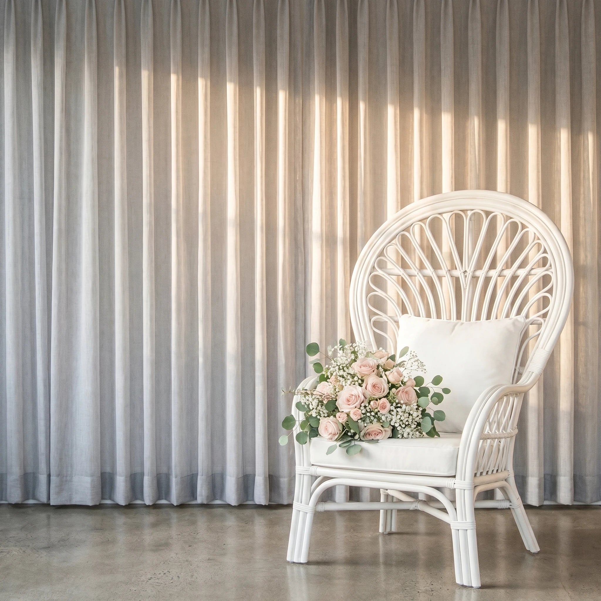 Wedding Linen-Texture Sheer Drapes