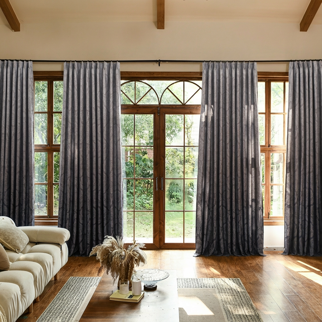 Custom Luxury Silk-Fiber Ombre Blackout Curtains