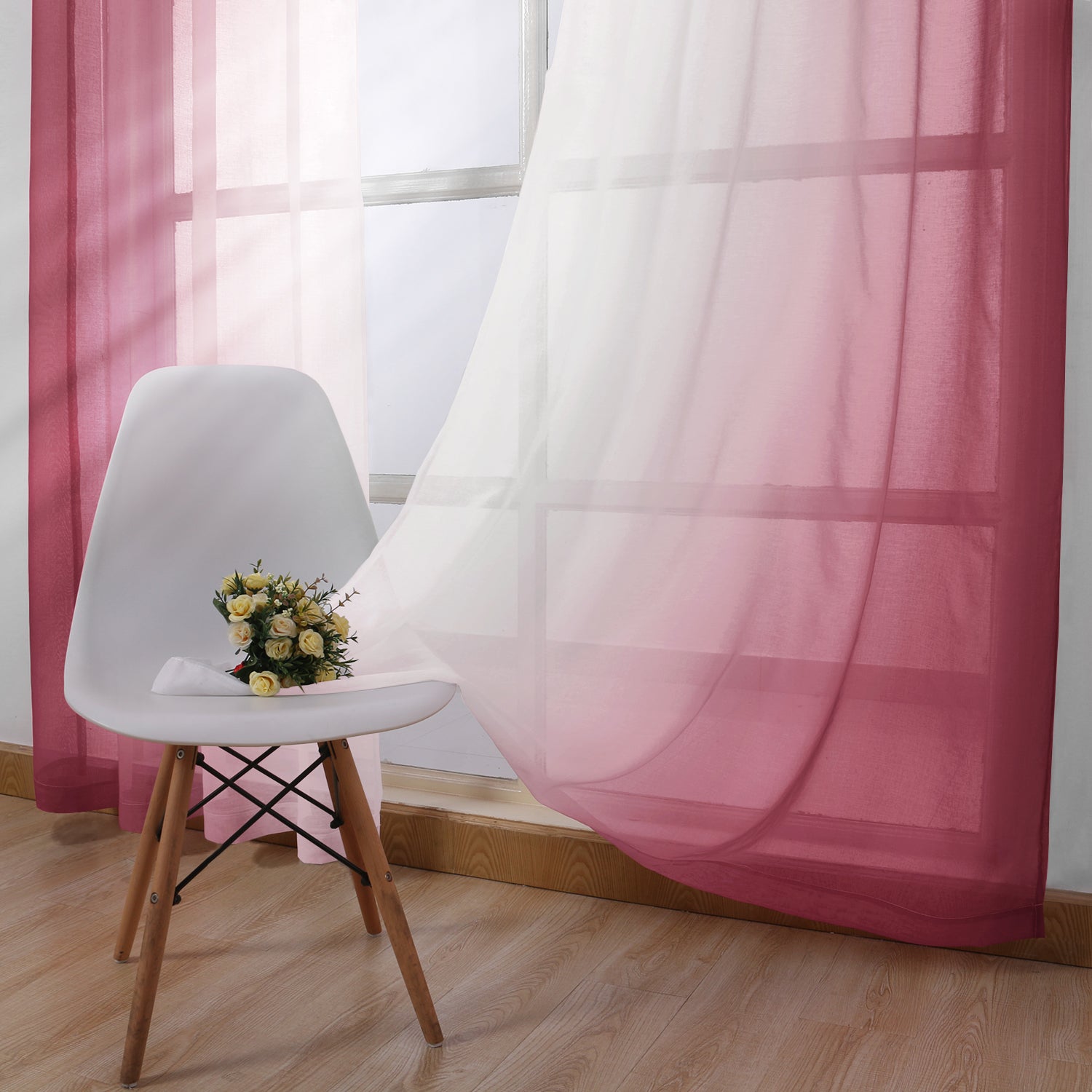 Custom Curtains: Ombre Sheer Curtains, Set of 2 Panels