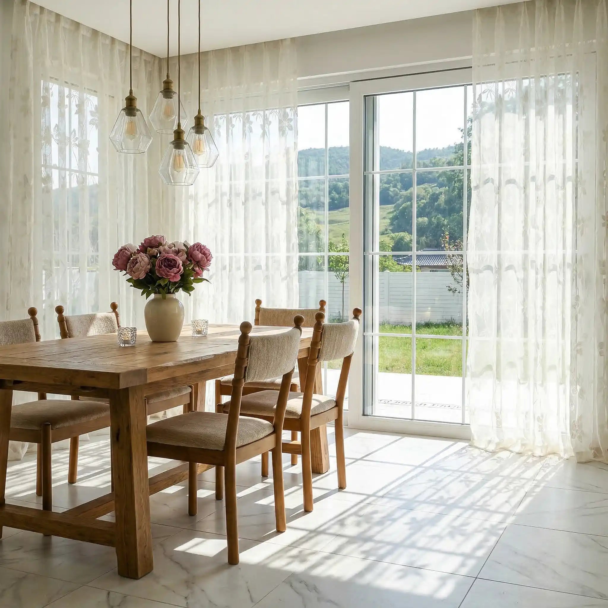 Curtains for Large Windows | DWCN Store Lace Voile Drapes – DWCN Official