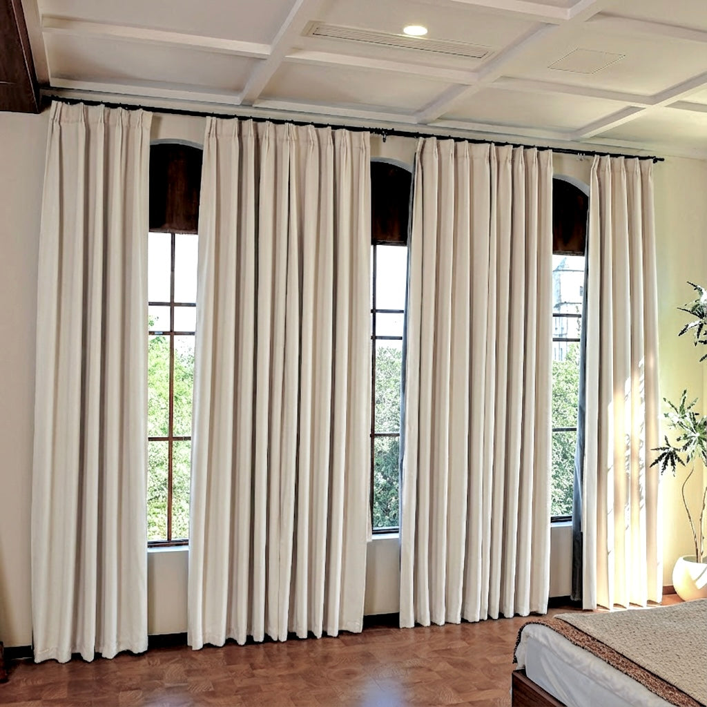 Custom Luxury Silk-Fiber Blackout Curtains