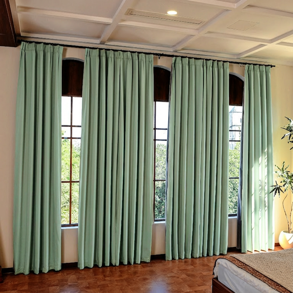 Custom Luxury Silk-Fiber Blackout Curtains