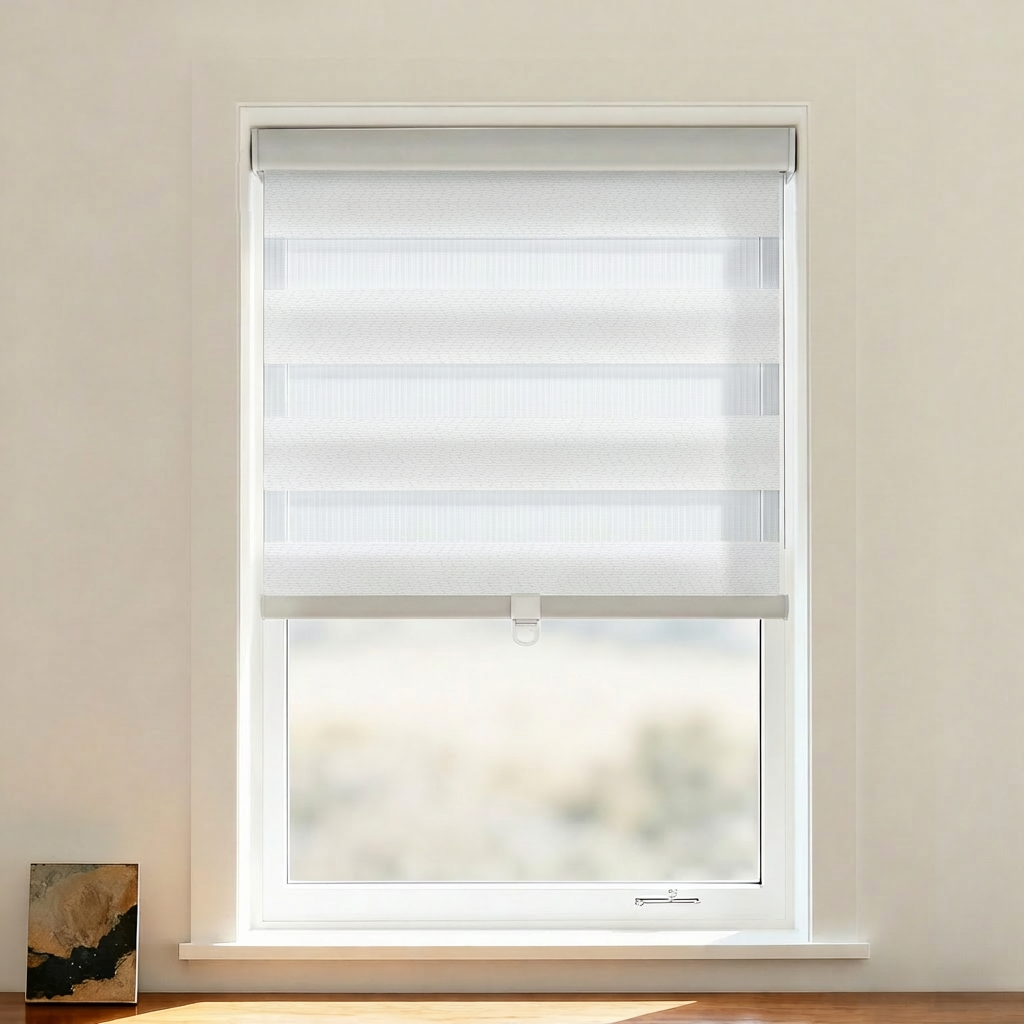 Bondi Blackout Zebra Shade Cordless by DWCN Official, showcasing a stylish black and white zebra-patterned window shade with cordless design