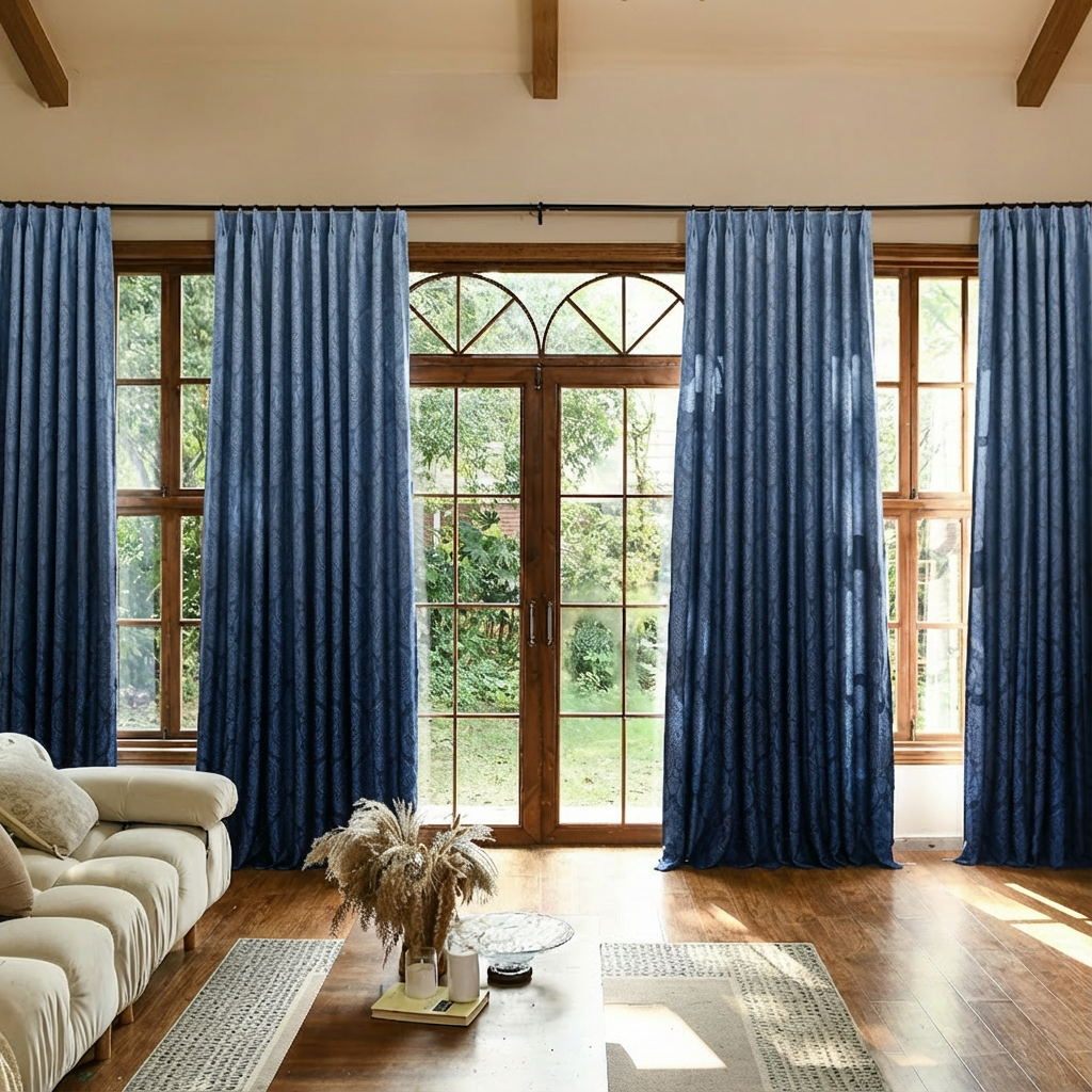 Custom Luxury Silk-Fiber Ombre Blackout Curtains