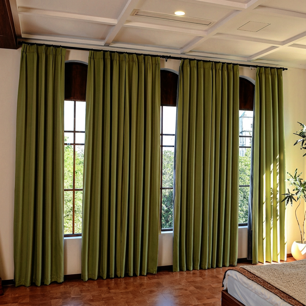 Custom Luxury Silk-Fiber Blackout Curtains