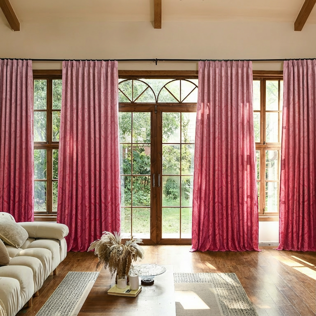 Custom Luxury Silk-Fiber Ombre Blackout Curtains