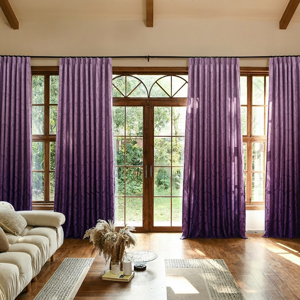 Custom Luxury Silk-Fiber Ombre Blackout Curtains