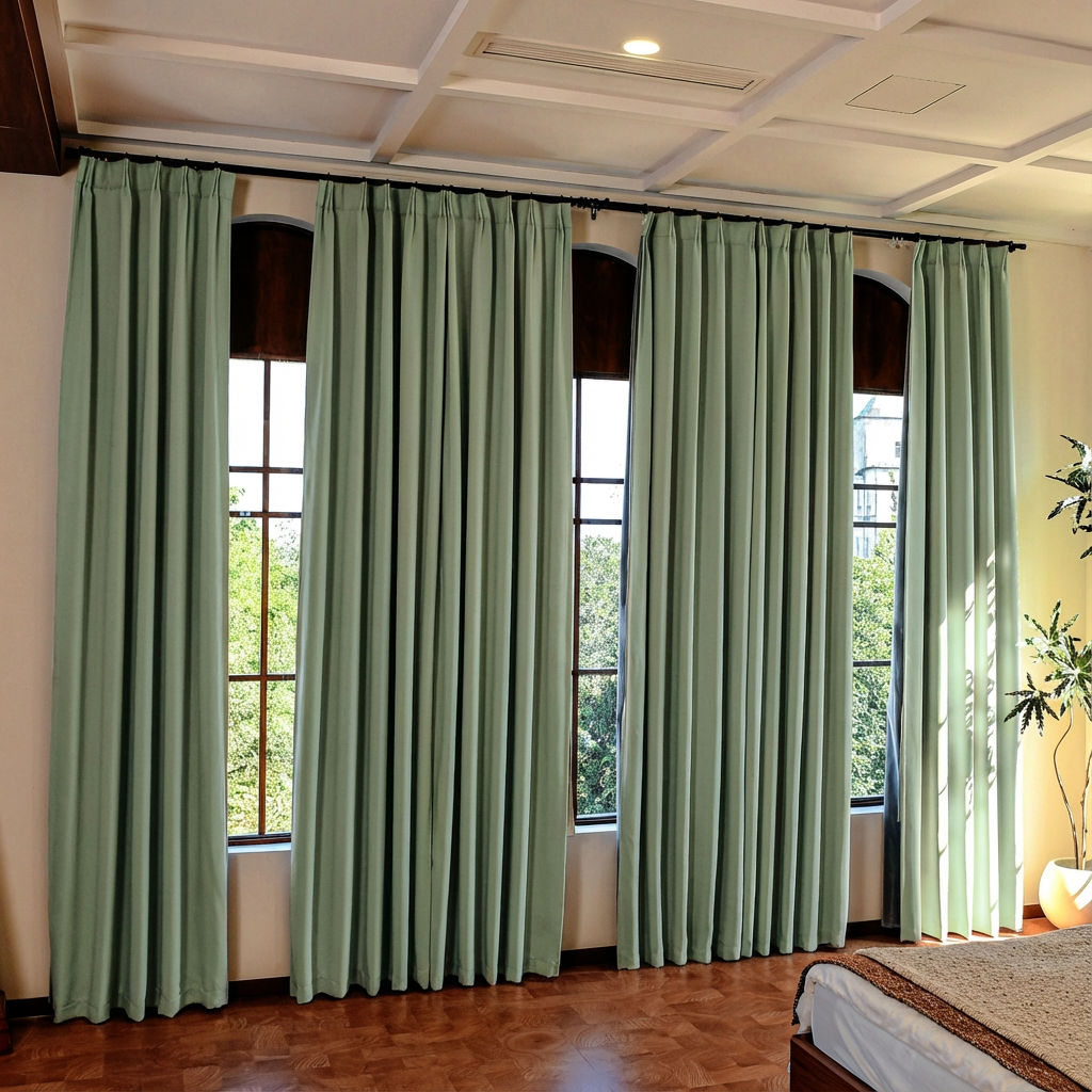 Custom Luxury Silk-Fiber Blackout Curtains