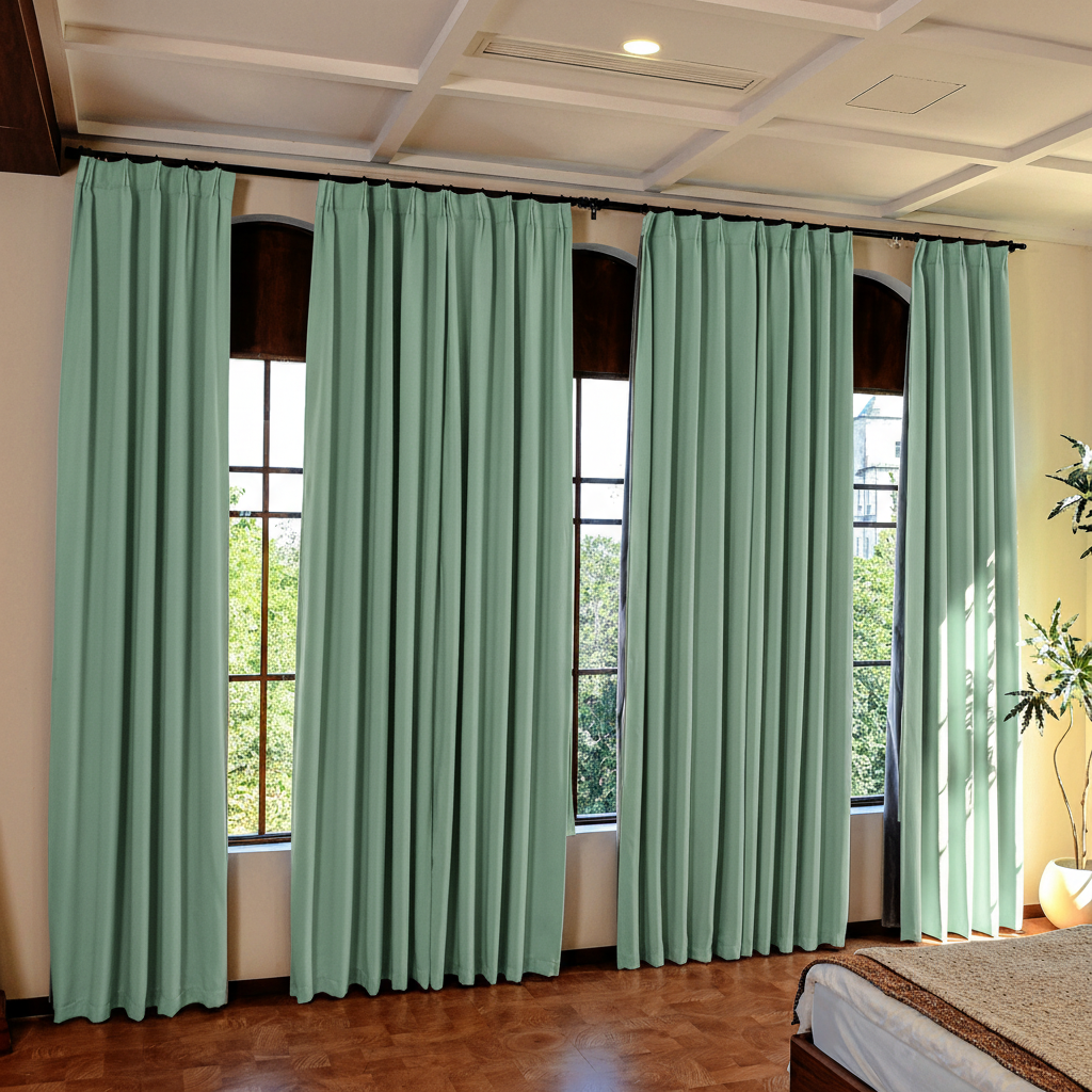 Custom Luxury Silk-Fiber Blackout Curtains