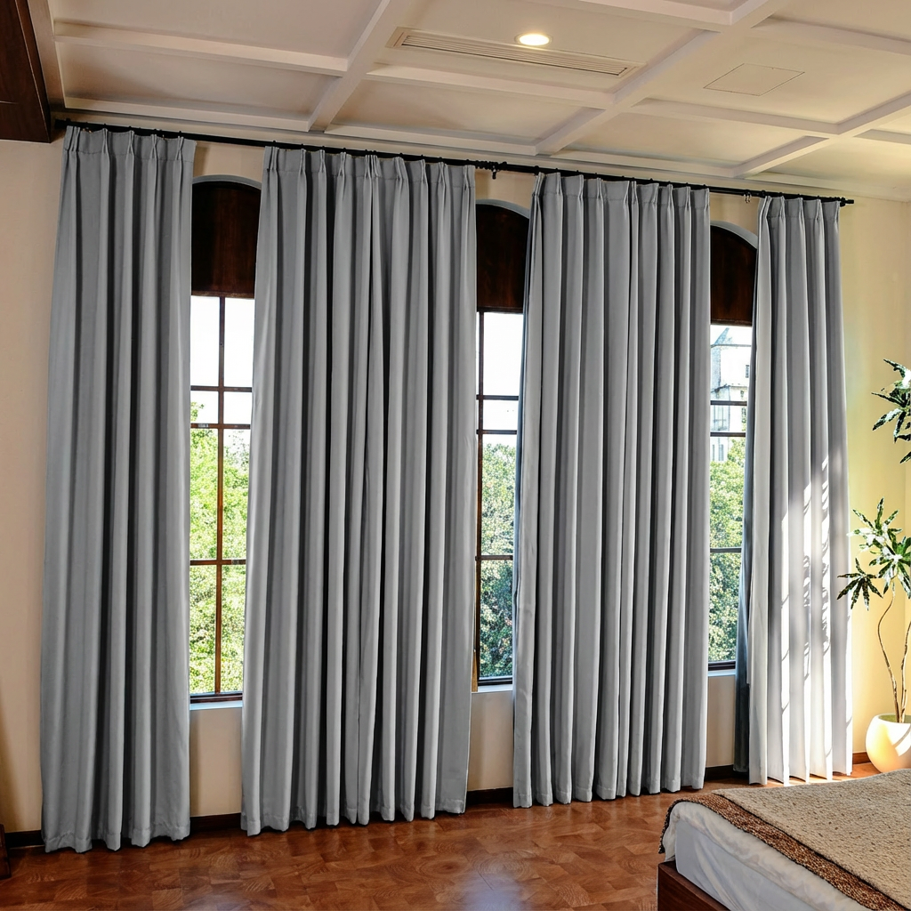 Custom Luxury Silk-Fiber Blackout Curtains