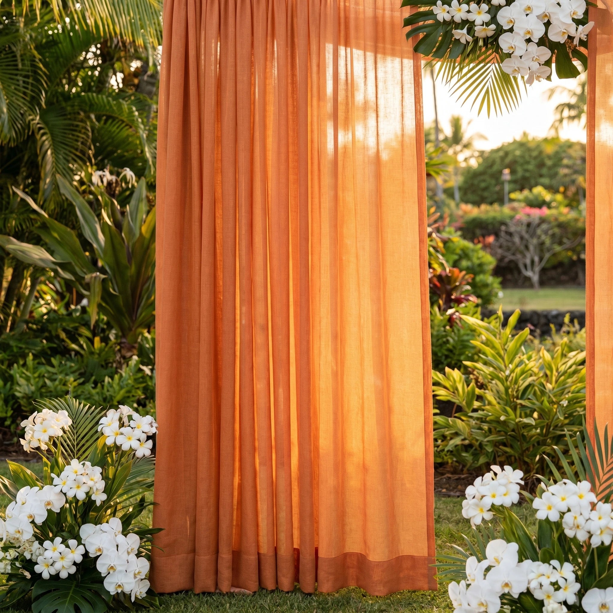 Wedding Linen-Texture Sheer Drapes