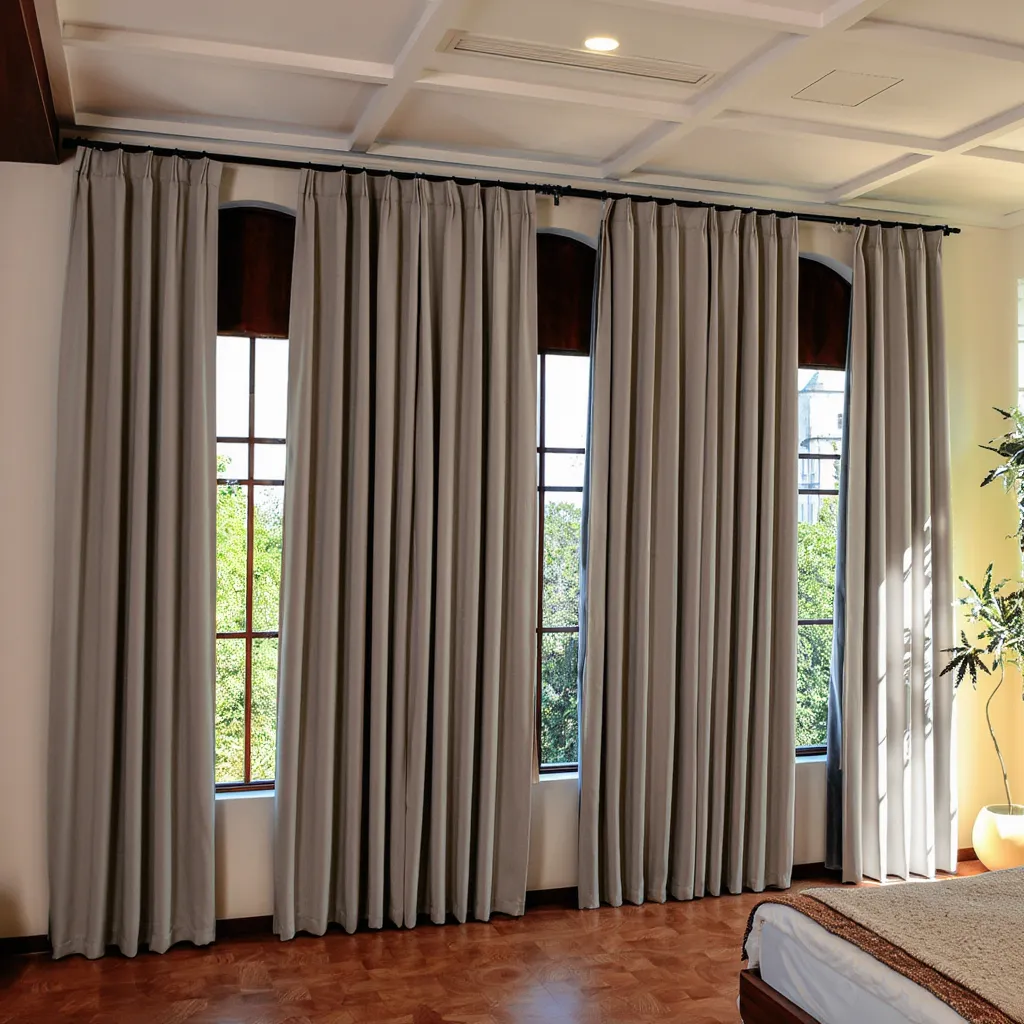 Custom Luxury Silk-Fiber Blackout Curtains