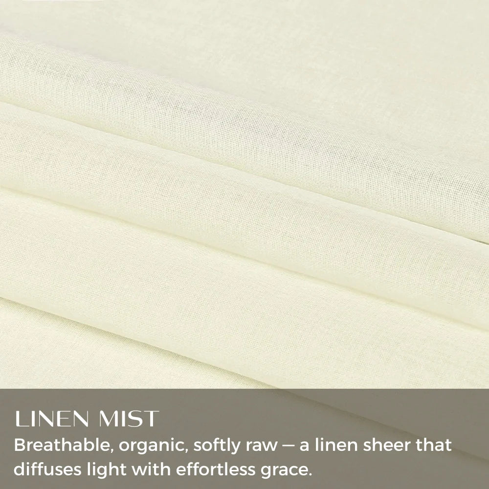 Linen Texture Solid Outdoor Sheer Curtains