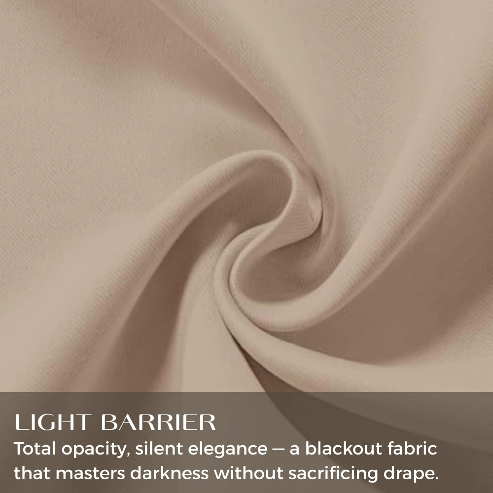 Black luxury silk-fiber blackout curtains with pencil pleat top, designed for stylish window coverage by DWCN Official.