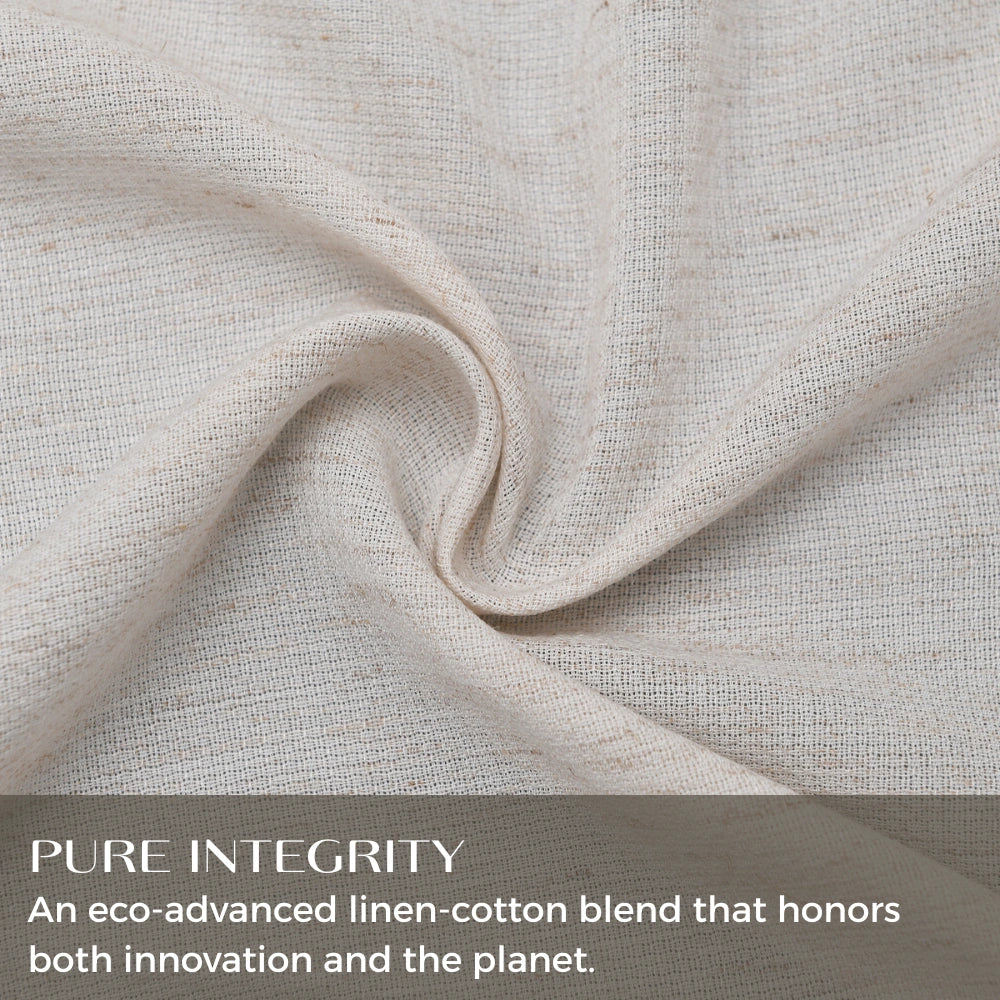 DWCN Official Leto Sandstone Slub Linen Sheer Curtain with top pencil pleat, lightweight and textured for elegant window decor.
