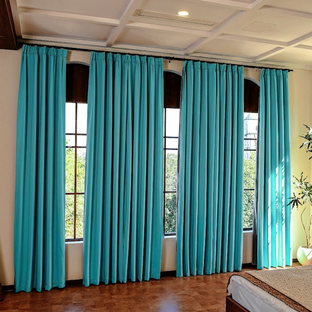 Custom Luxury Silk-Fiber Blackout Curtains