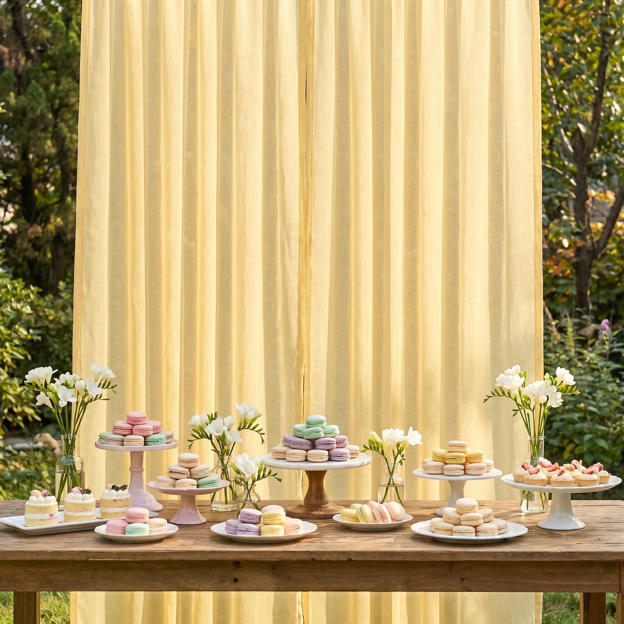Wedding Linen-Texture Sheer Drapes