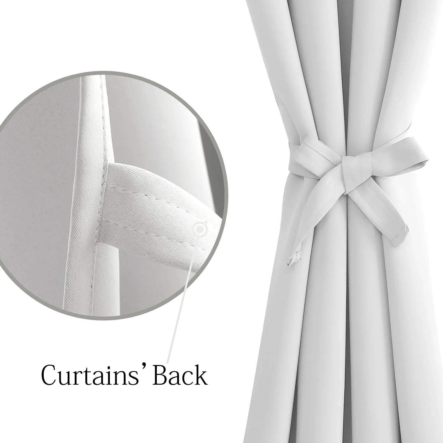 DWCN Blackout Curtains with Tiebacks, Set of 2 Panels