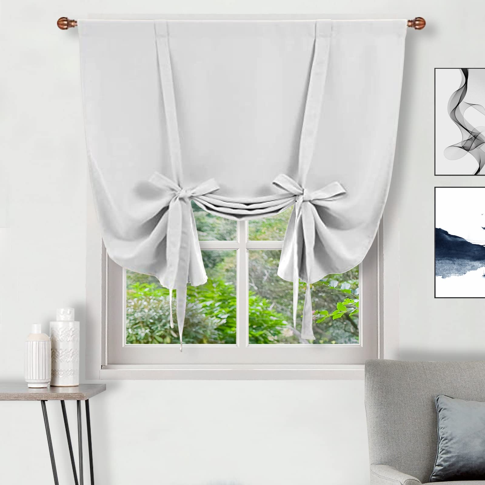 DWCN Tie Up Blackout Curtains for Kitchen