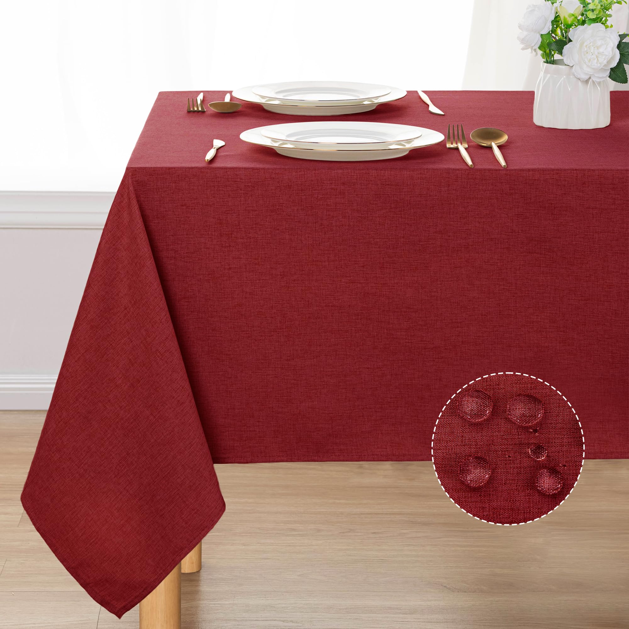 DWCN Rectangle Faux Linen Tablecloth