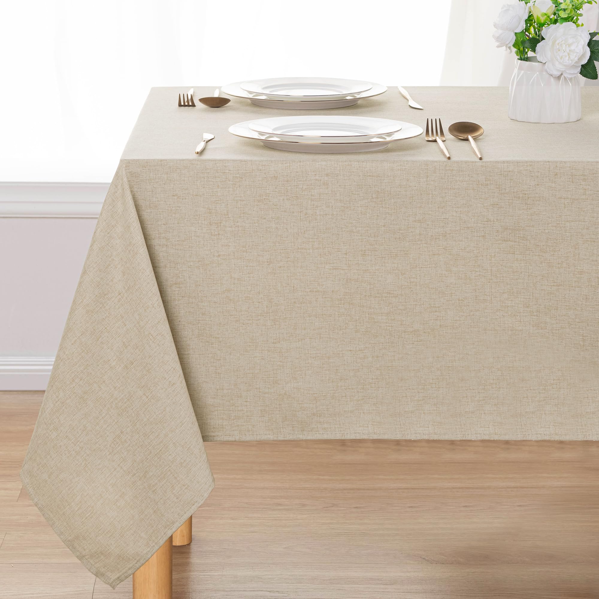 DWCN Rectangle Faux Linen Tablecloth