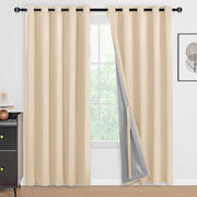 DWCN 100% Blackout Curtains with Tiebacks, Set of 2 Panels