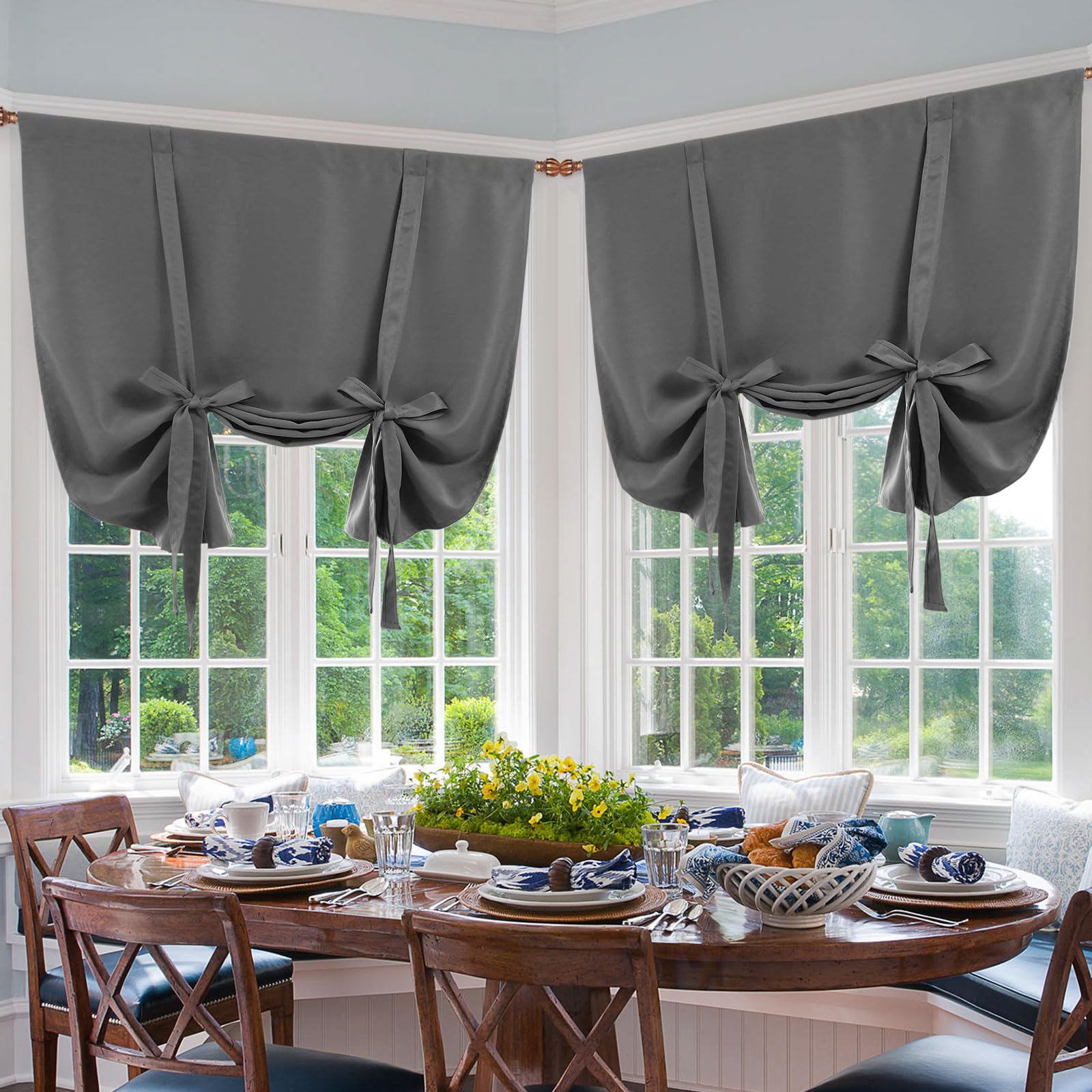 DWCN Tie Up Blackout Curtains for Kitchen