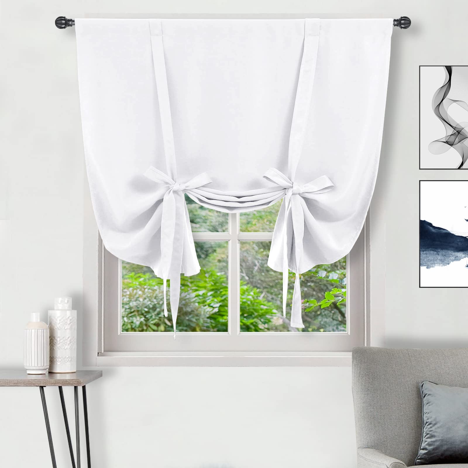 DWCN Tie Up Blackout Curtains for Kitchen