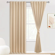 DWCN Blackout Curtains with Tiebacks, Rod Pocket/Back Tab, Set of 2 Panels