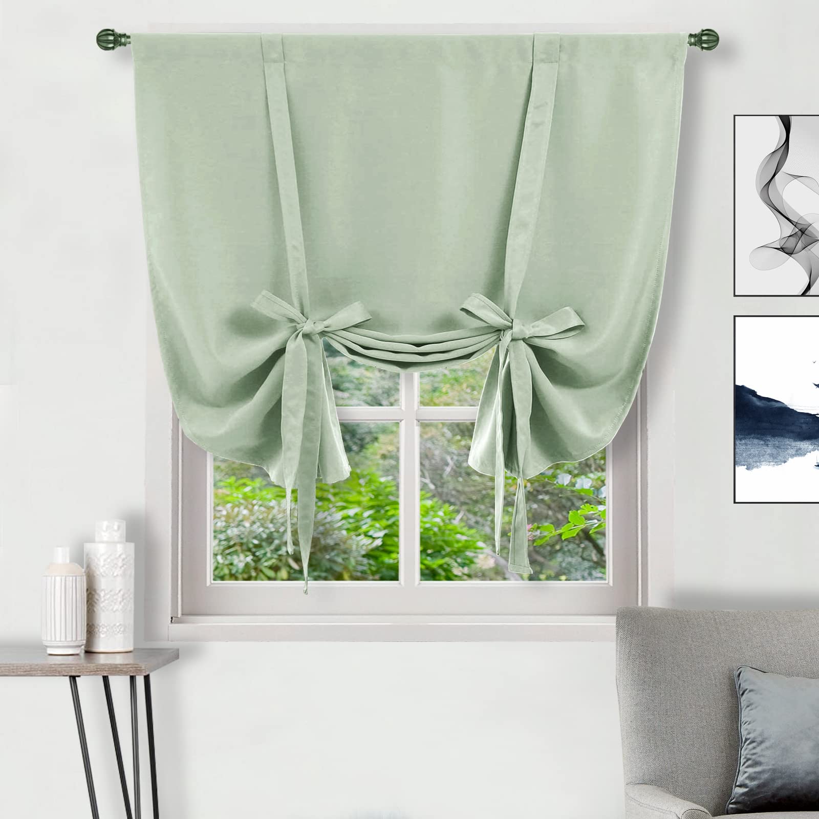 DWCN Tie Up Blackout Curtains for Kitchen