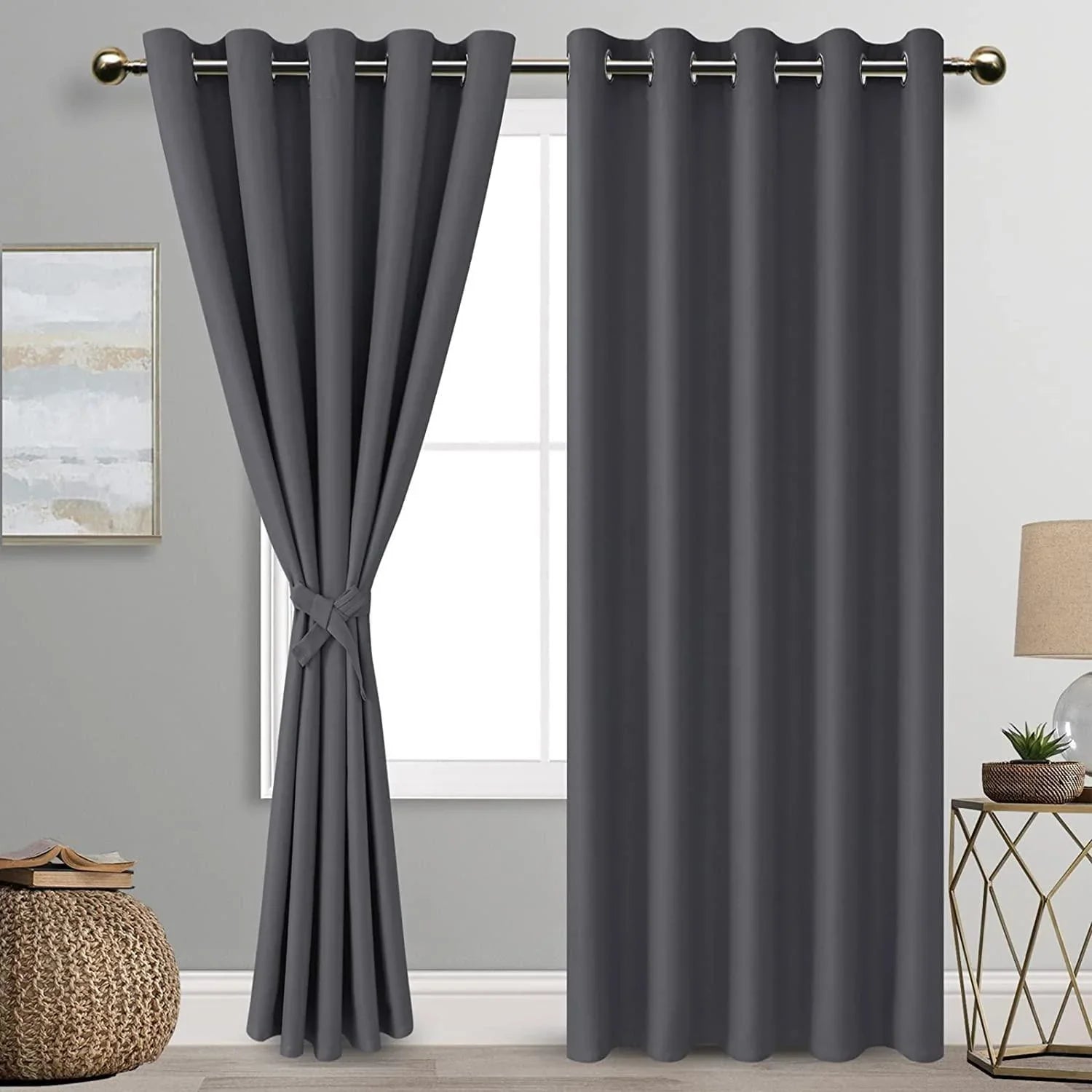 DWCN Grommet Blackout Curtains with Tiebacks - DWCN Official