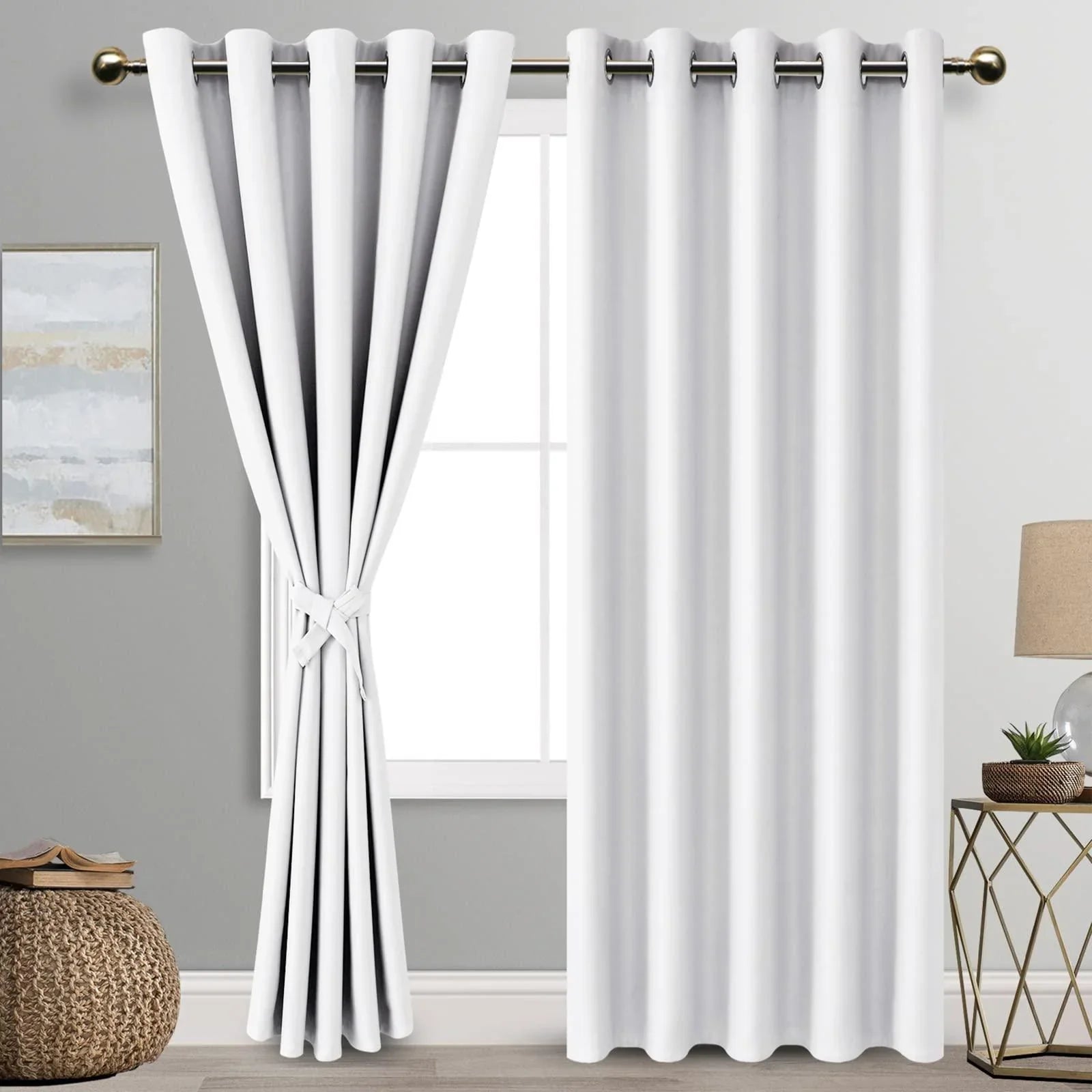 DWCN Grommet Blackout Curtains with Tiebacks - DWCN Official