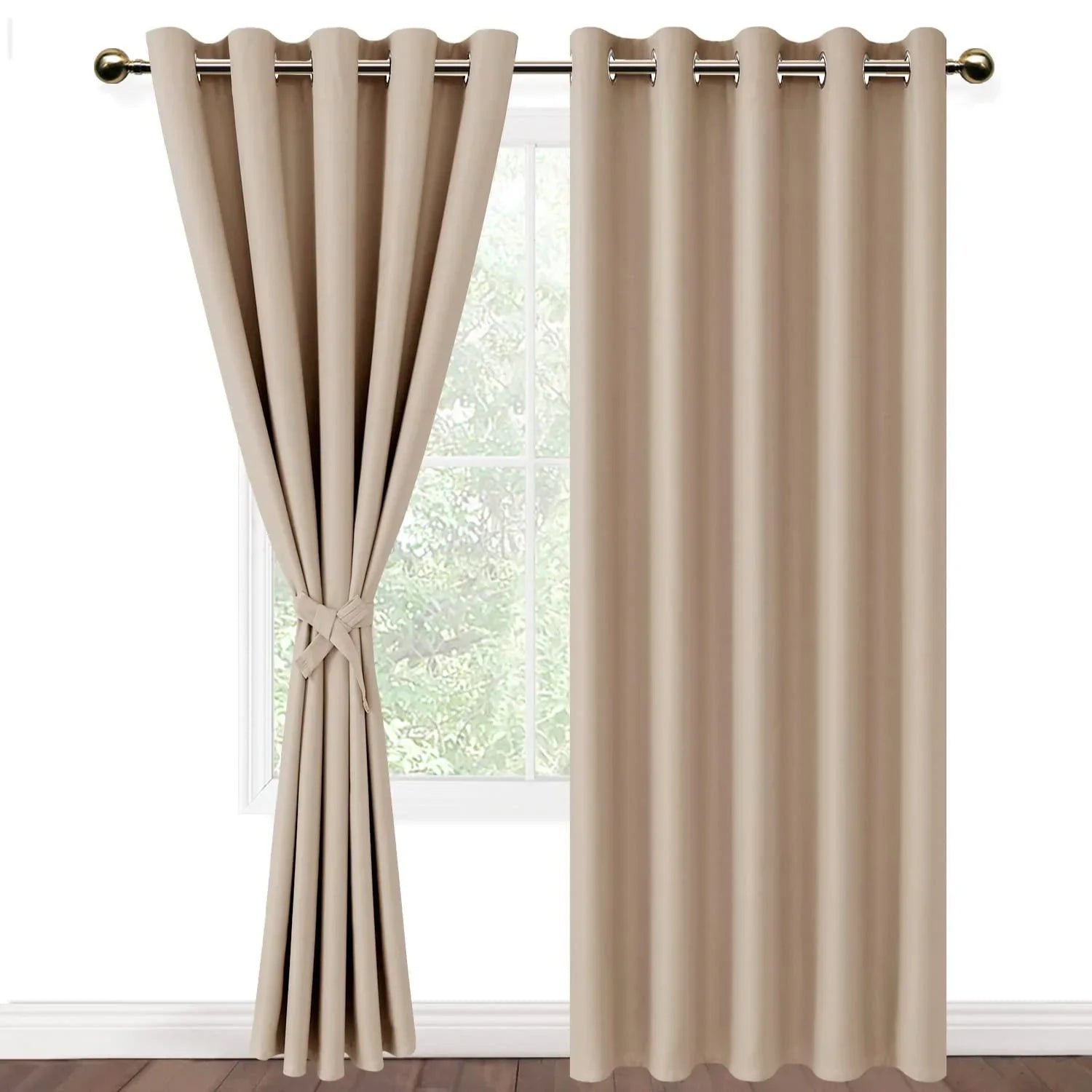 DWCN Grommet Blackout Curtains with Tiebacks - DWCN Official